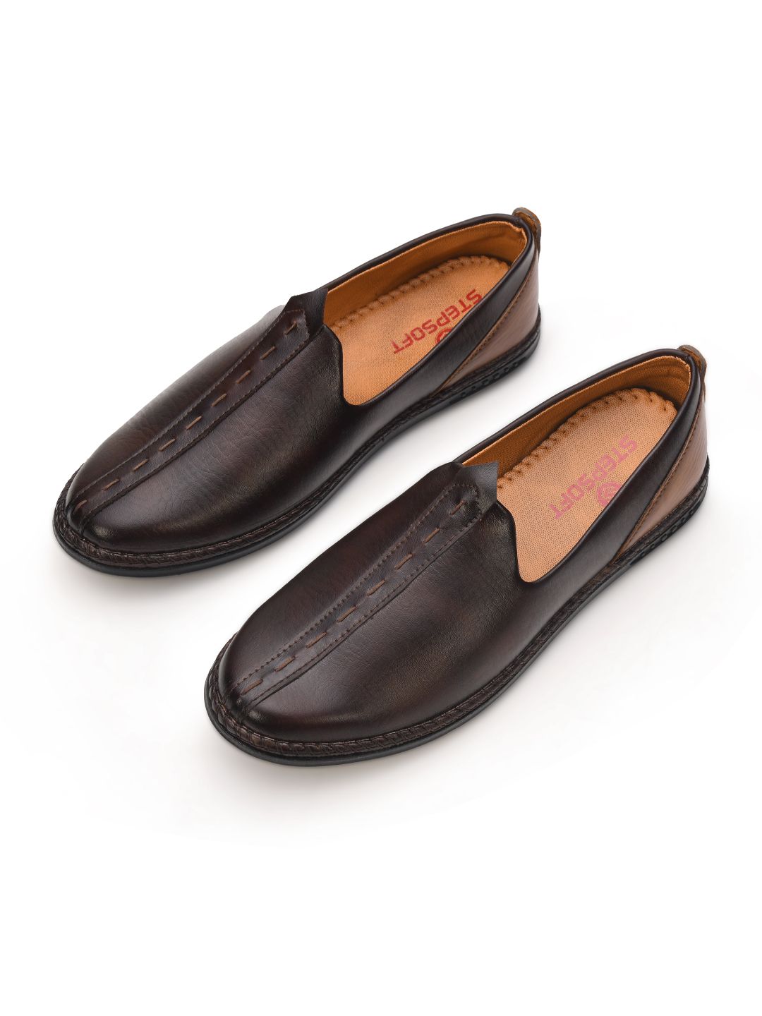 STEPSOFT Men Slip-On Round Toe Mojaris-image-9