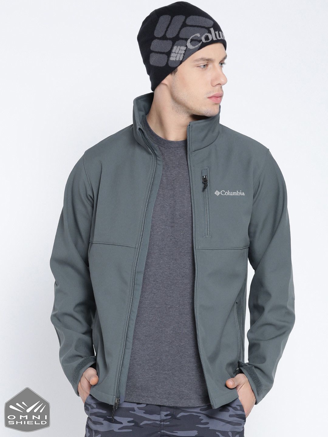Columbia Grey Ascender Softshell Windcheater Outdoor Jacket-picture-15