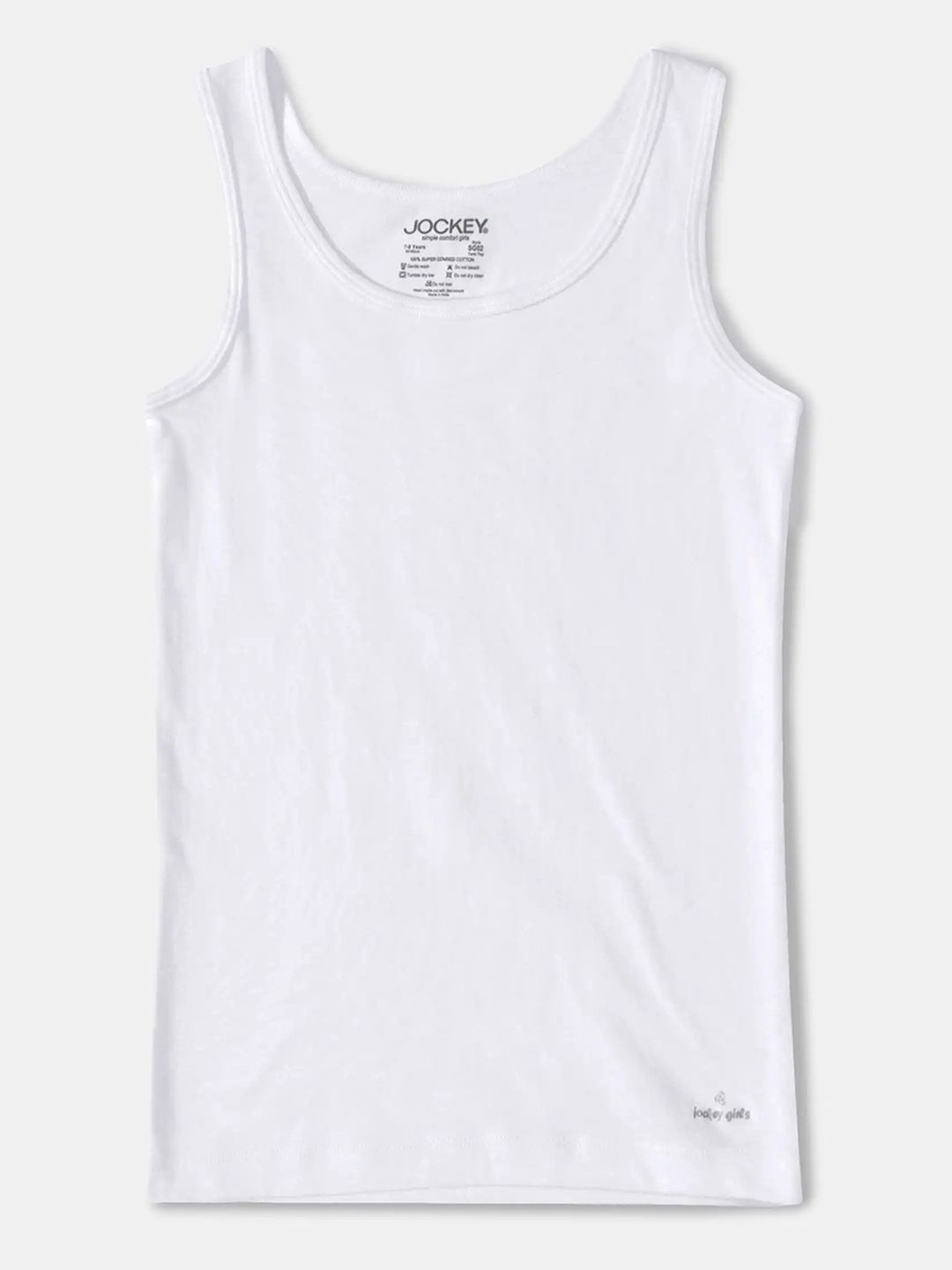 Jockey Girls White Solid Tank Top-picture-19