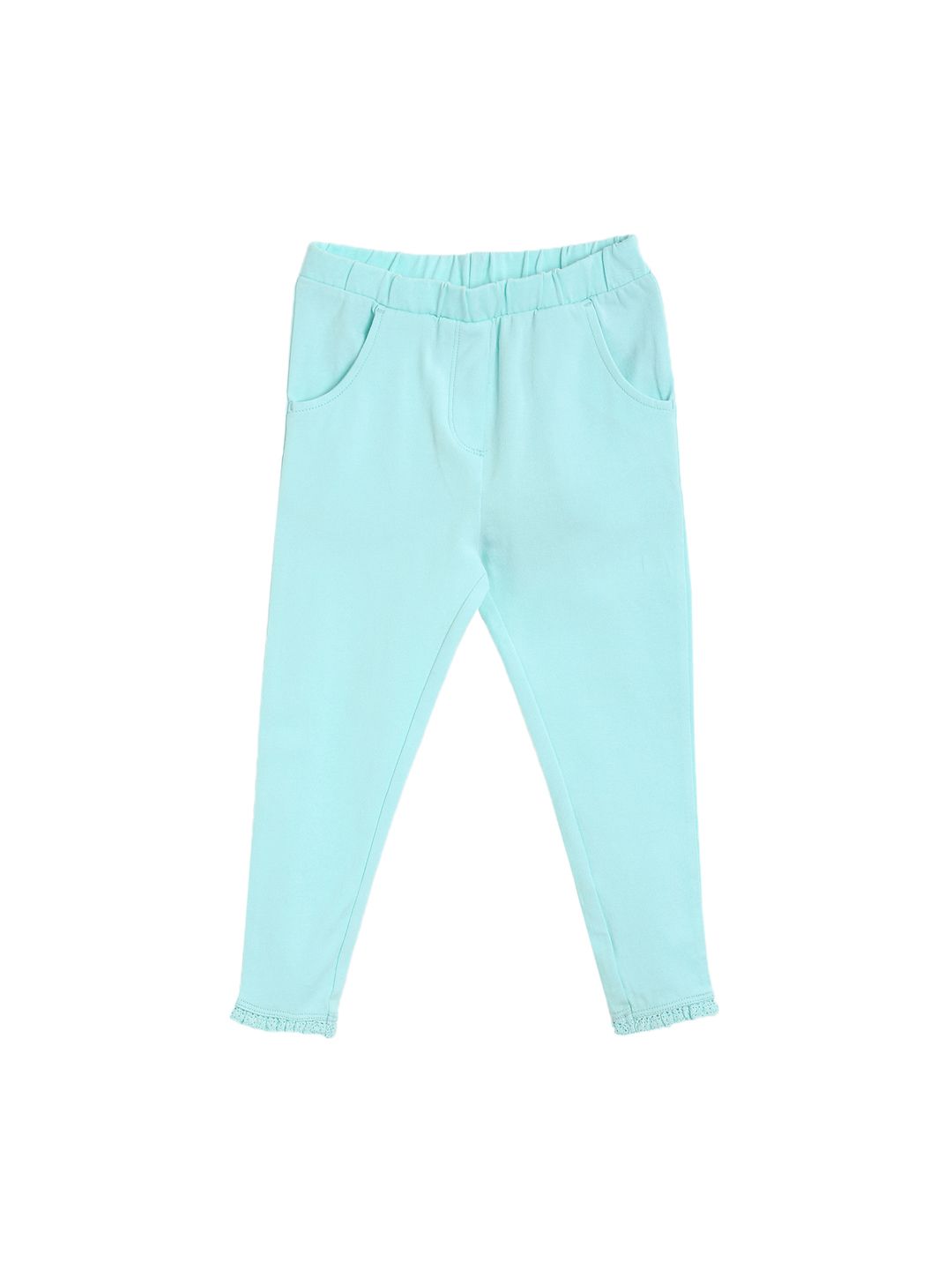 MINI KLUB Girls Teal Blue Solid Knitted Leggings-picture-12