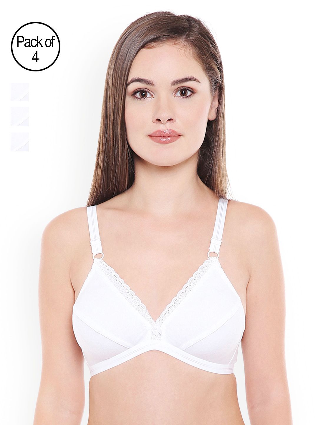 BODYCARE Pack of 4 Solid Non-Wired Non-Padded Everyday Bras E1563WWWW-picture-11