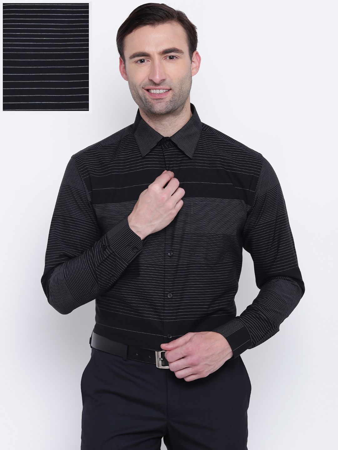 Park Avenue Black Formal Shirt for men price - Best buy price in India