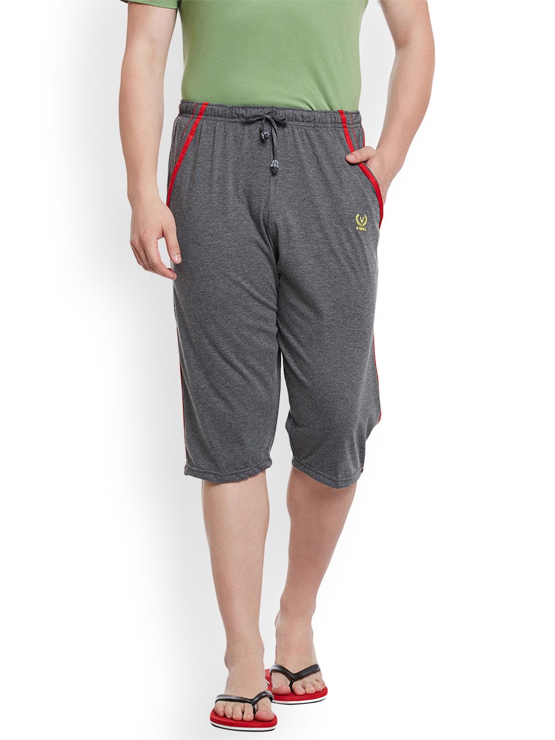 mack jonney VIMAL JONNEY Men Grey Solid Lounge Shorts C5-ANTHRA001-picture-20