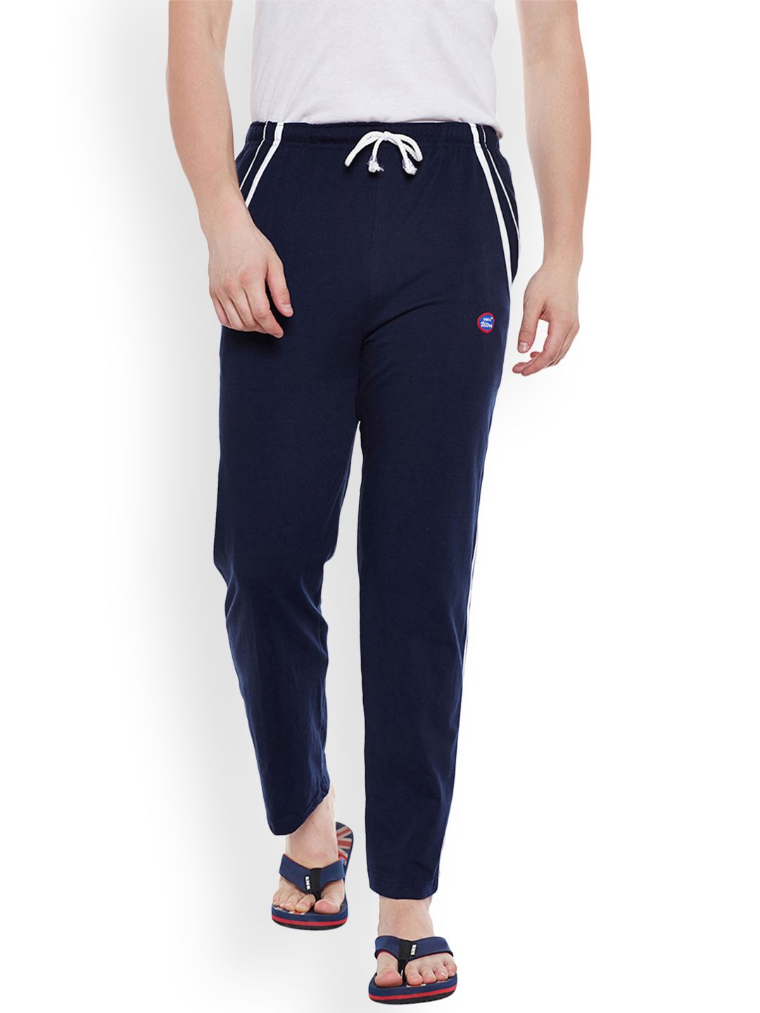 mack jonney VIMAL JONNEY Men Navy Blue Solid Lounge Pant-picture-28