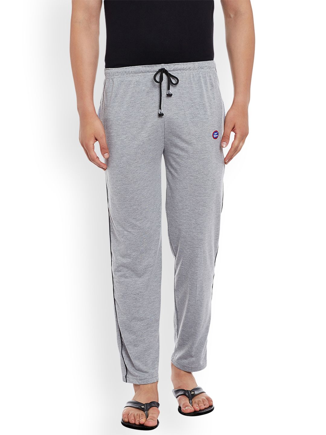 mack jonney VIMAL JONNEY Men Grey Melange Solid Lounge Pant-picture-18
