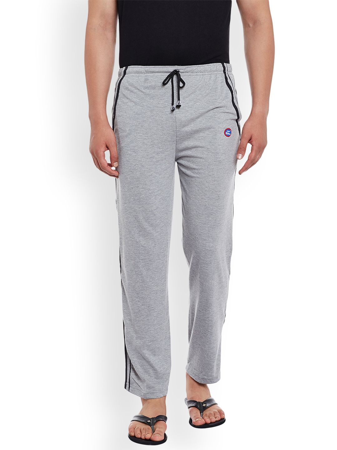 mack jonney VIMAL JONNEY Men Grey Melange Solid Lounge Pant-picture-15