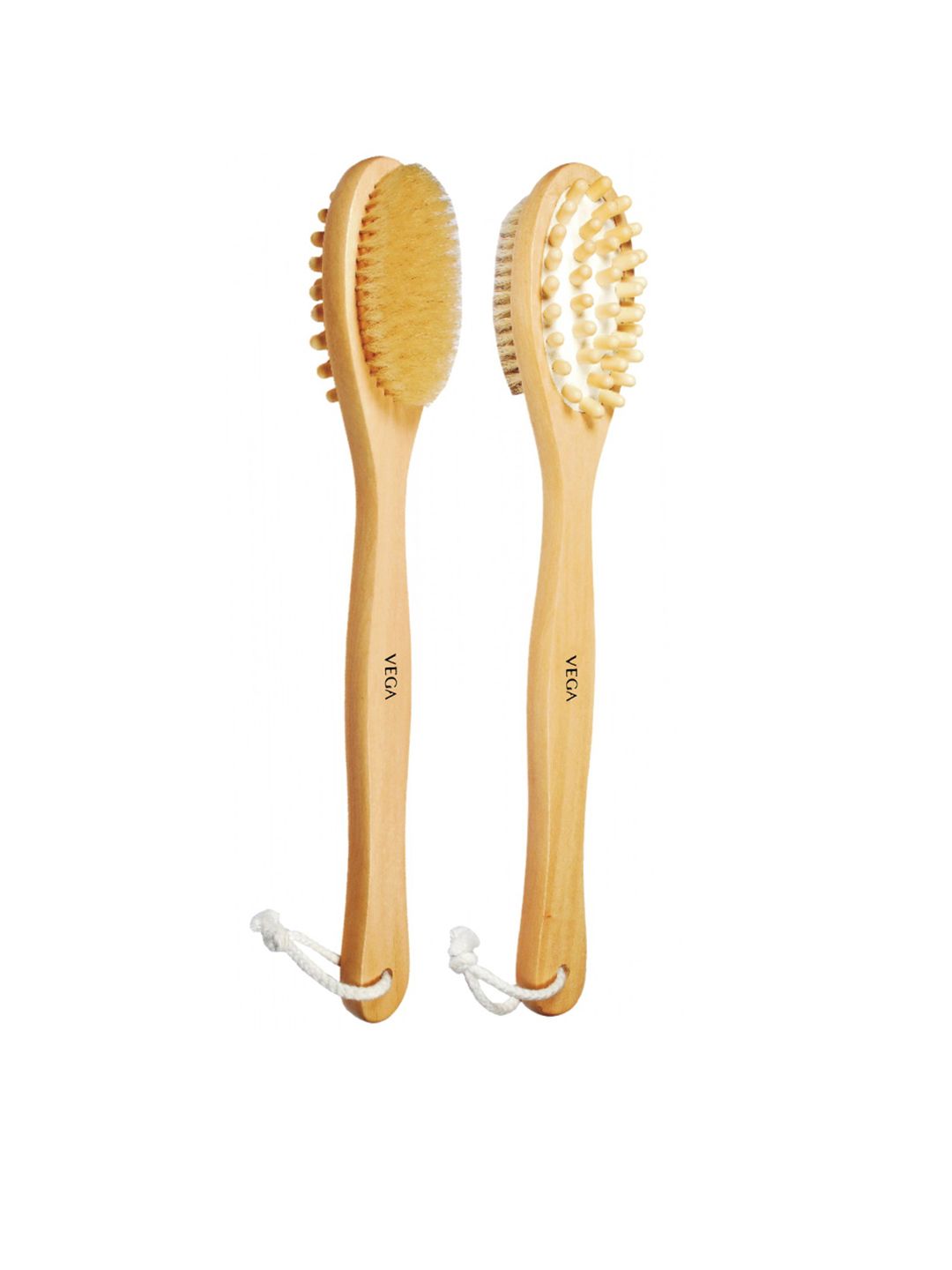 VEGA Unisex Beige Cellulite Natural Bristle Wooden Bath Brush-picture-29