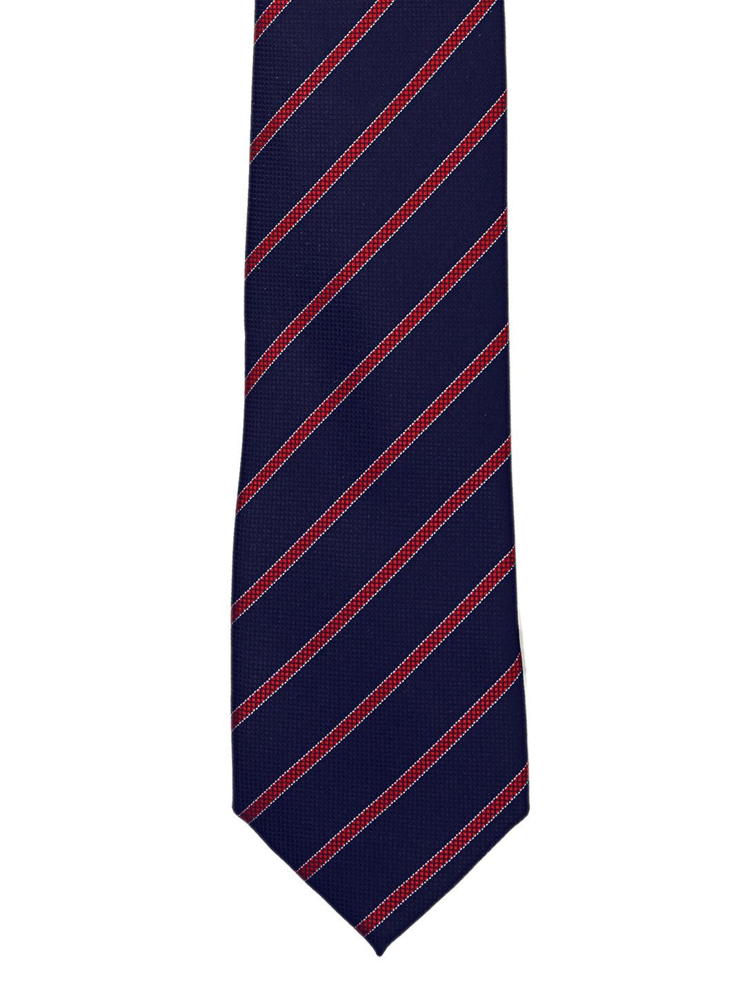 Tossido Navy Blue & Red Striped Broad Tie-picture-28
