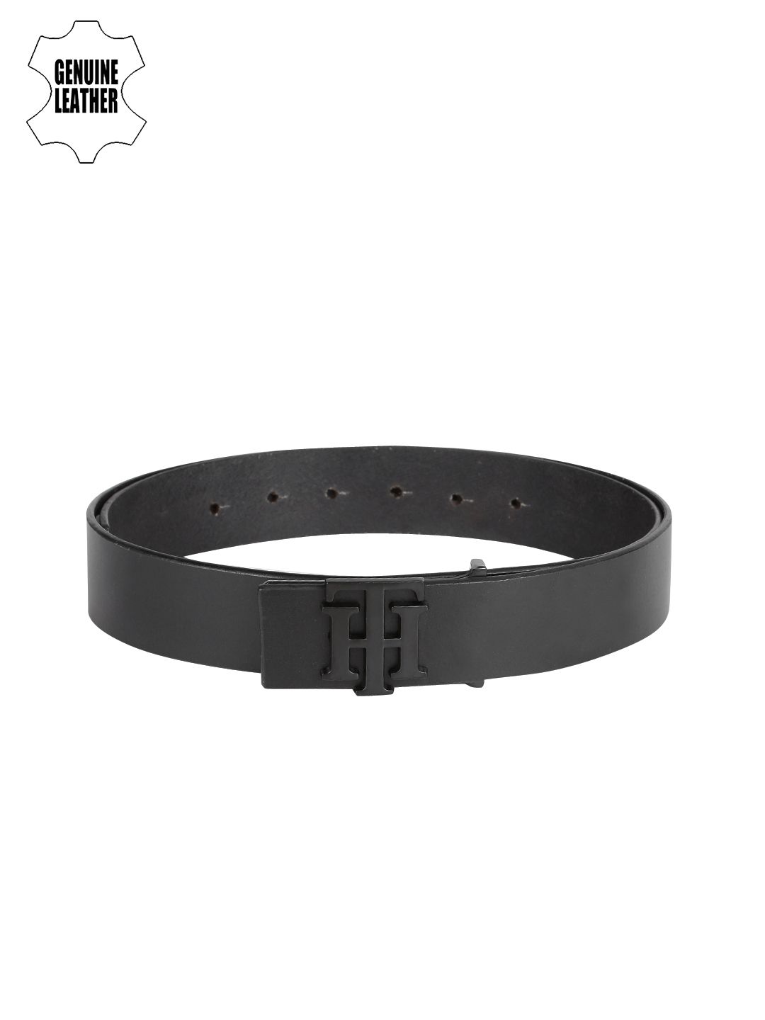 Tommy Hilfiger Men Black Genuine Leather Solid Belt