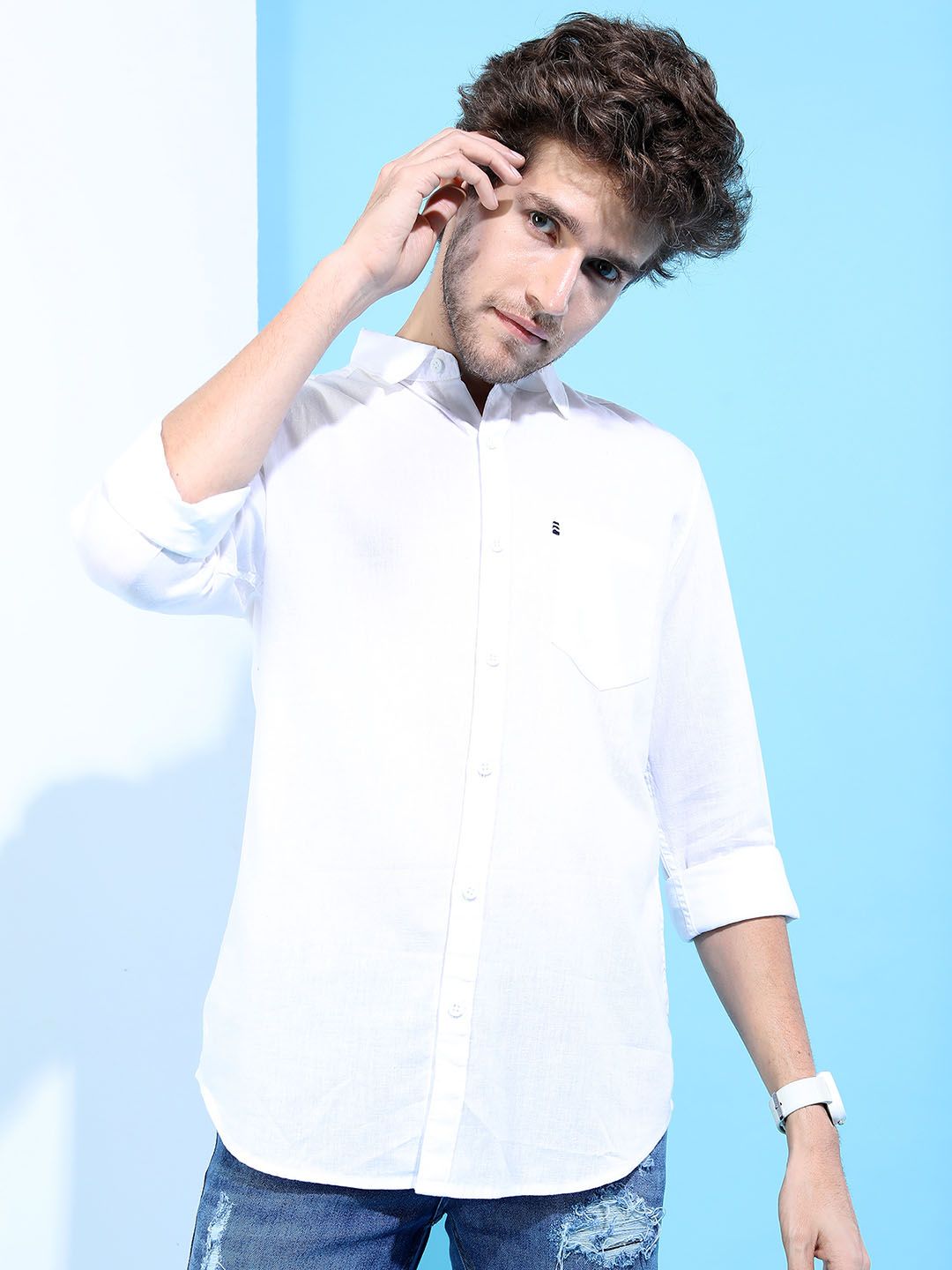 HIGHLANDER Men White Slim Fit Casual Shirt-picture-47