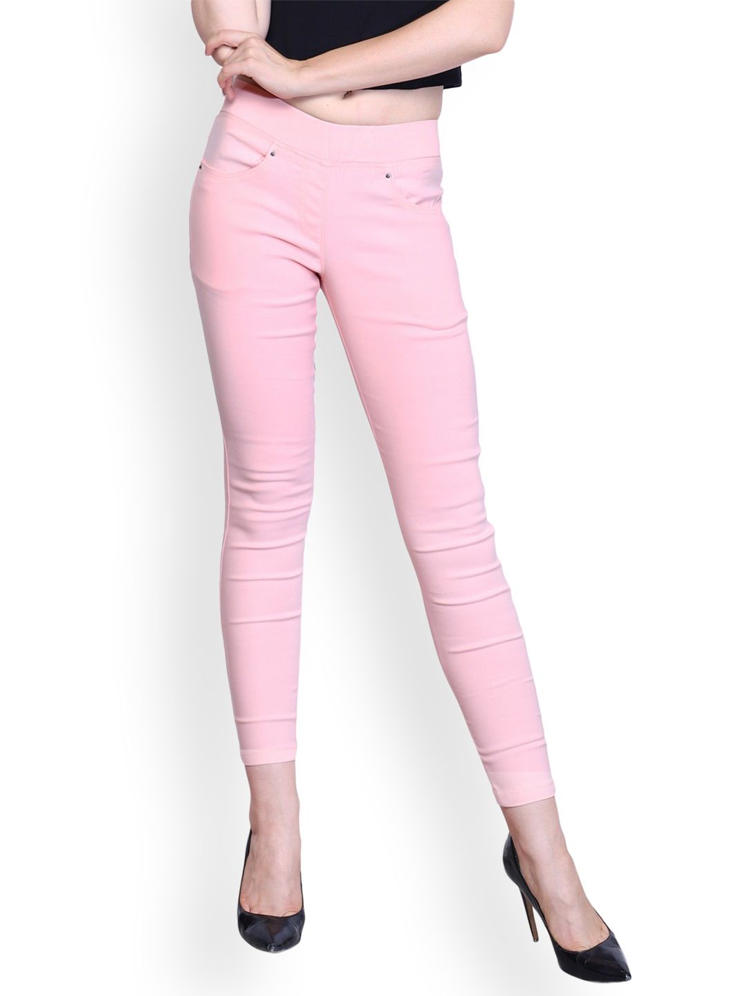 Westwood Pink Solid Jeggings For Women Price In India On 10th November