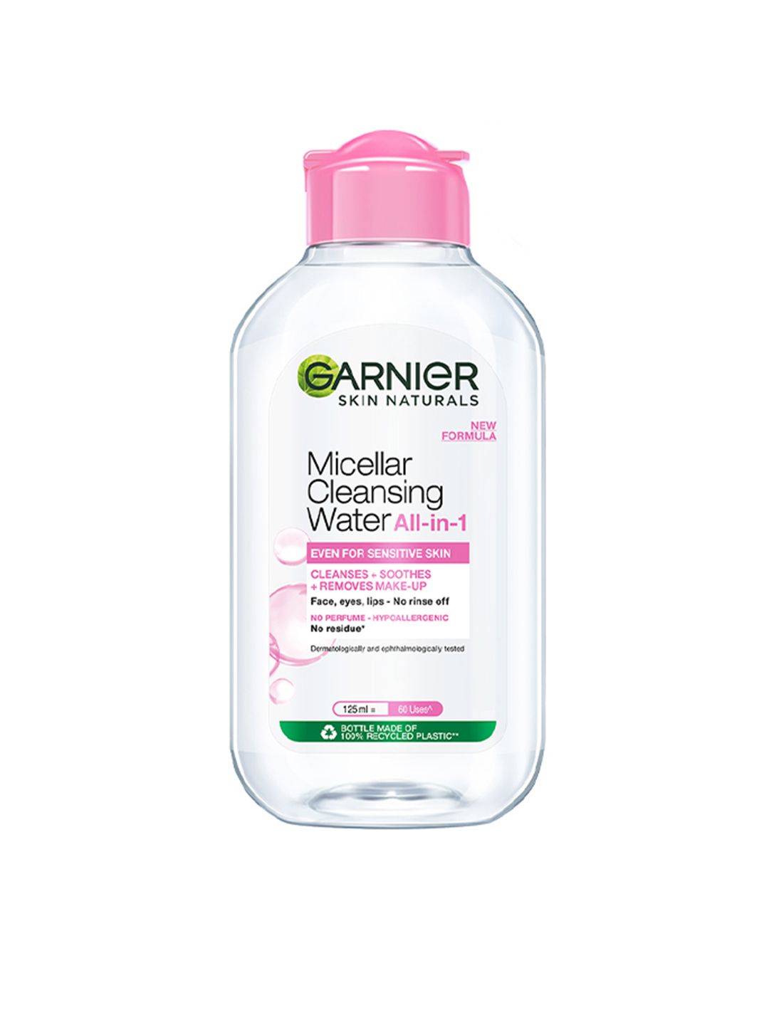Garnier Micellar Water-Gentle Cleanser For Sensitive Skin, Get 100% Clean Skin-125ml