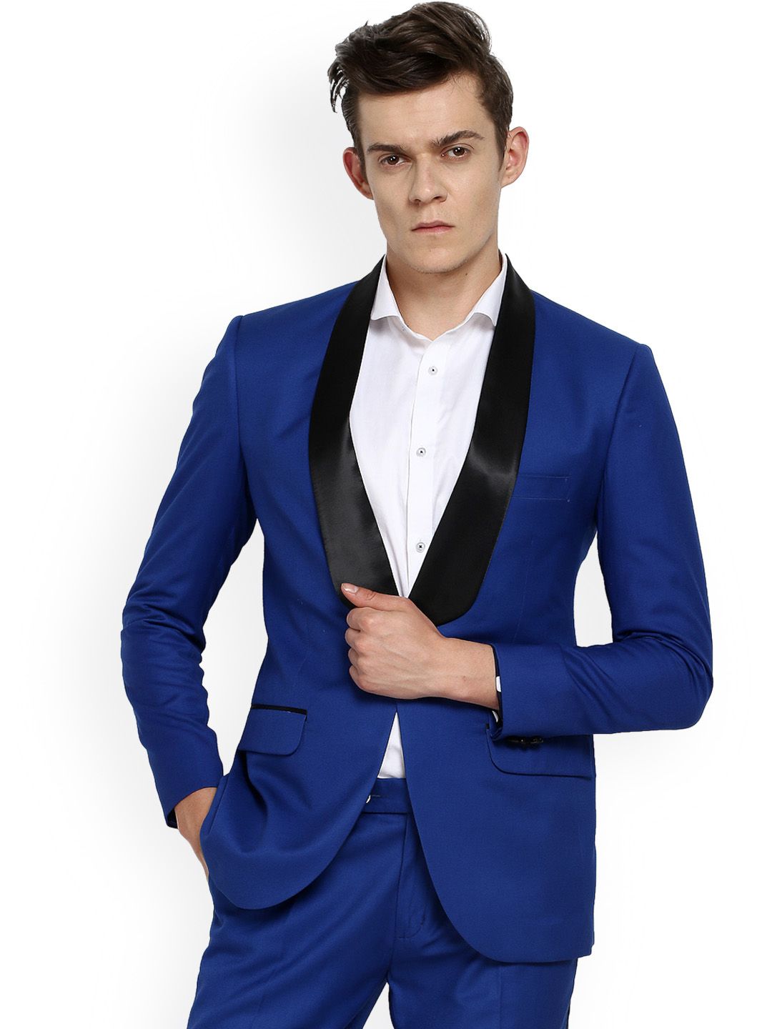 Mr Button Solid Blue Blazer for men price - Best buy price in India ...