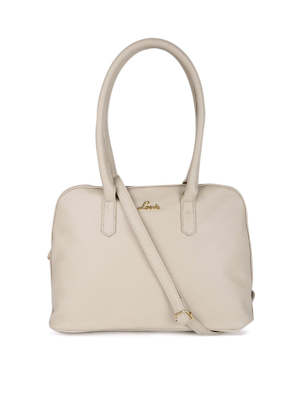 lavie beige solid handheld bag