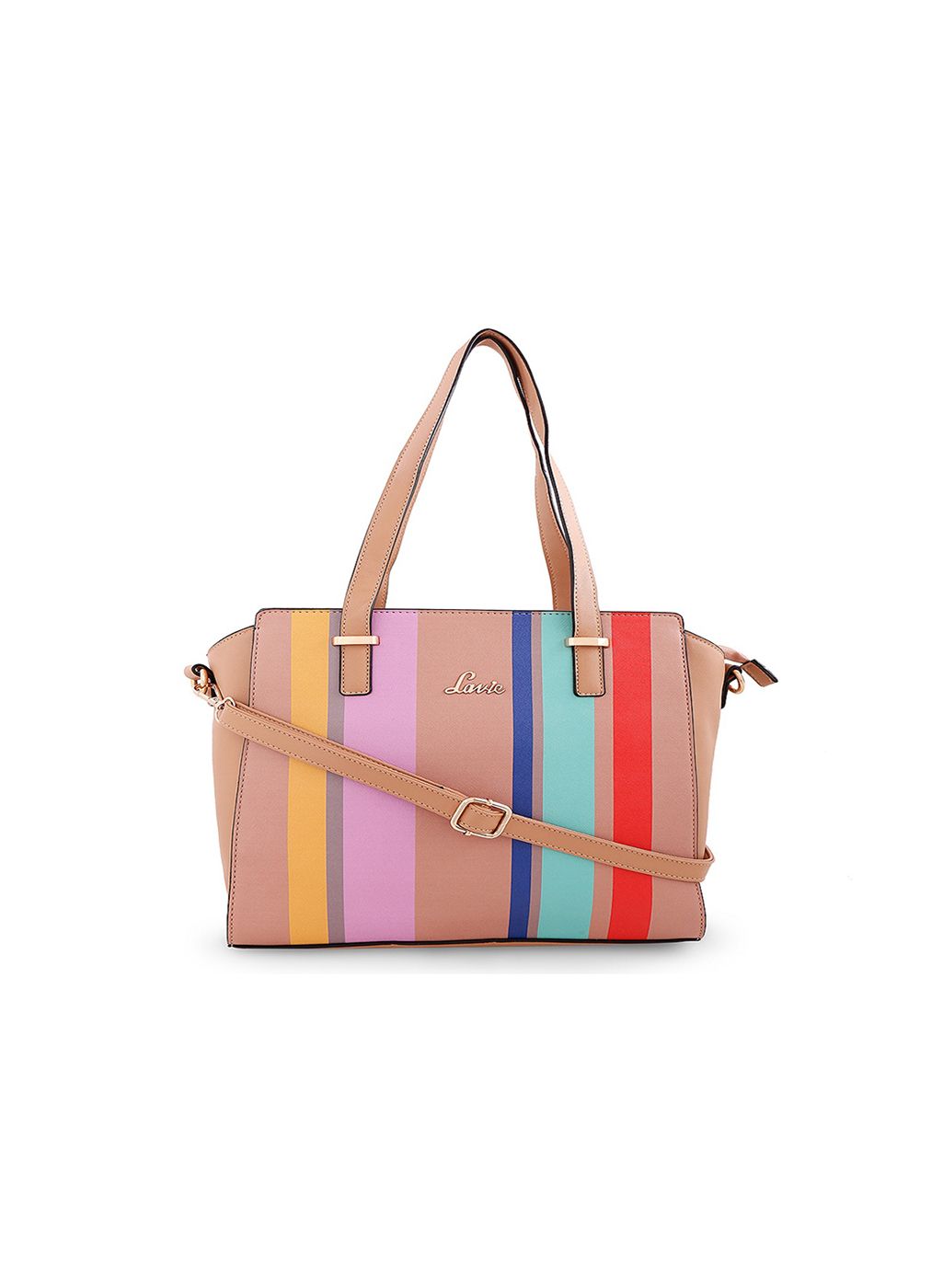 lavie multicoloured striped handheld bag