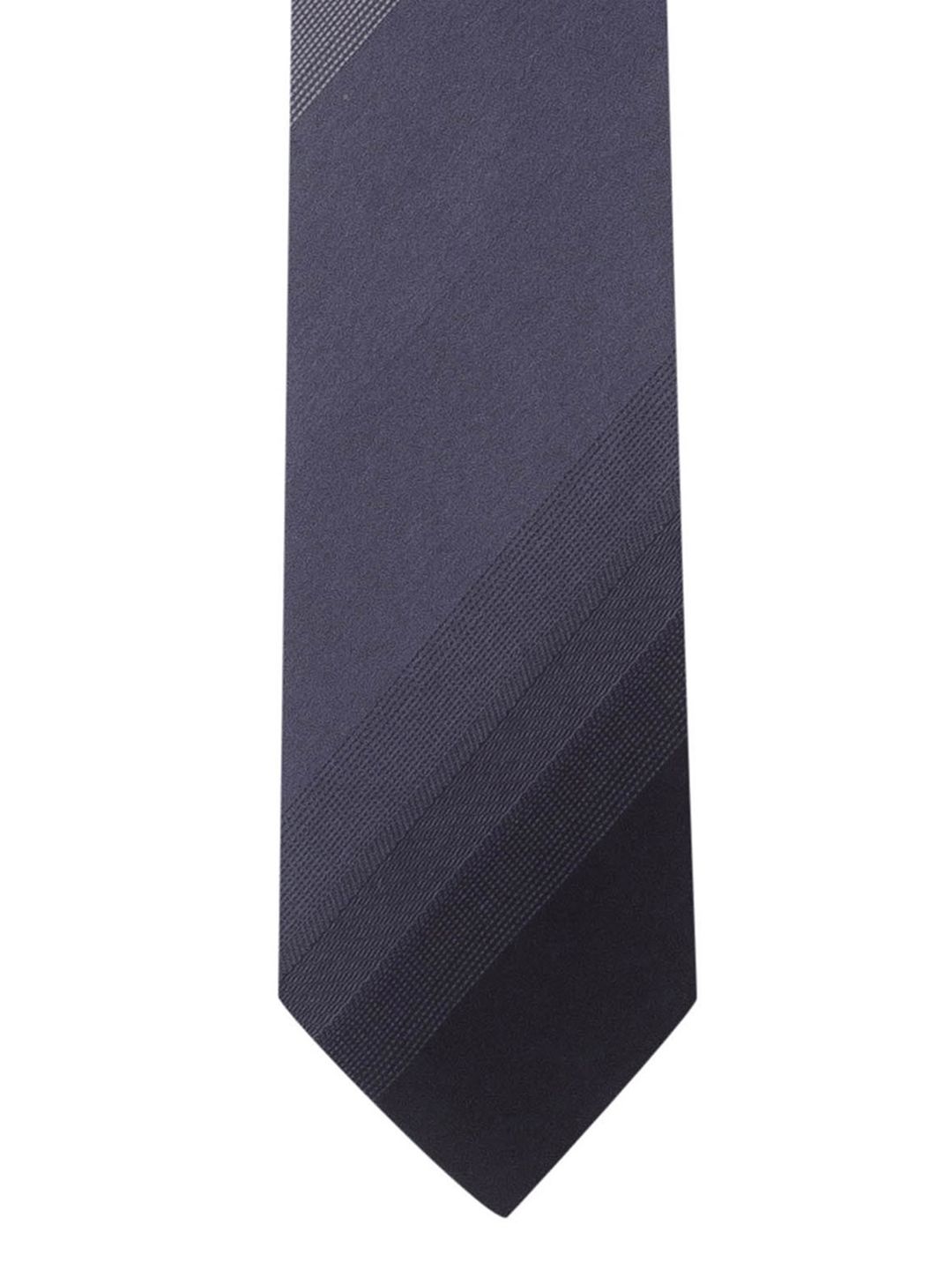 The Tie Hub Black & Grey Solid Skinny Tie-picture-46