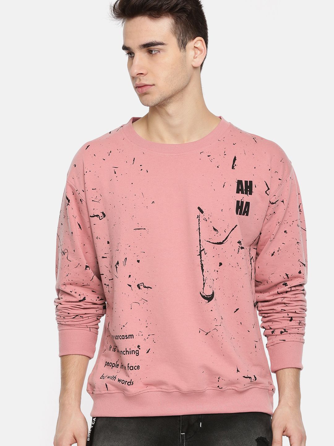 Kook N Keech Men Pink & Black Printed Sweatshirt-picture-33