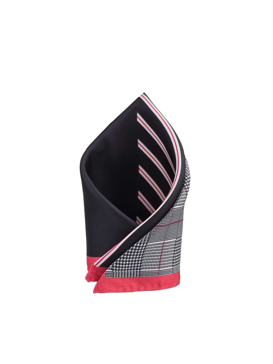 The Tie Hub Men Black & Red Printed Silk Square Pocket Square-picture-37