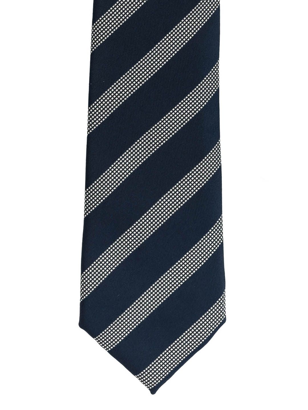 The Tie Hub Blue & Grey Striped Broad Tie-picture-30