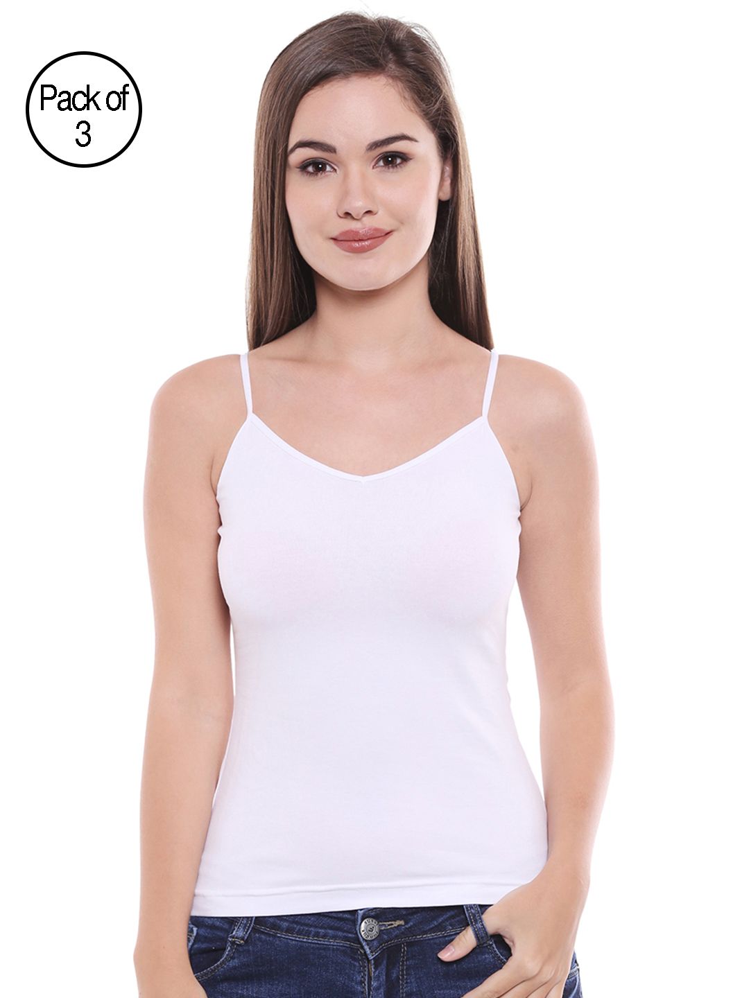Bodycare Women White Solid Pack of 3 Camisoles E24WWW-picture-50