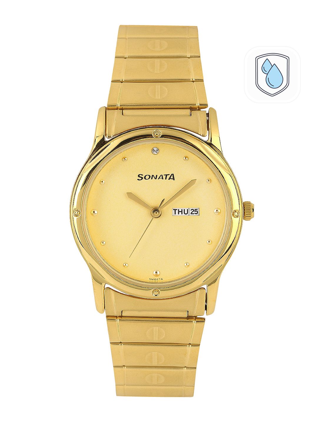 Sonata Men Gold-Toned Dial Watch NC7023YM09-image-31