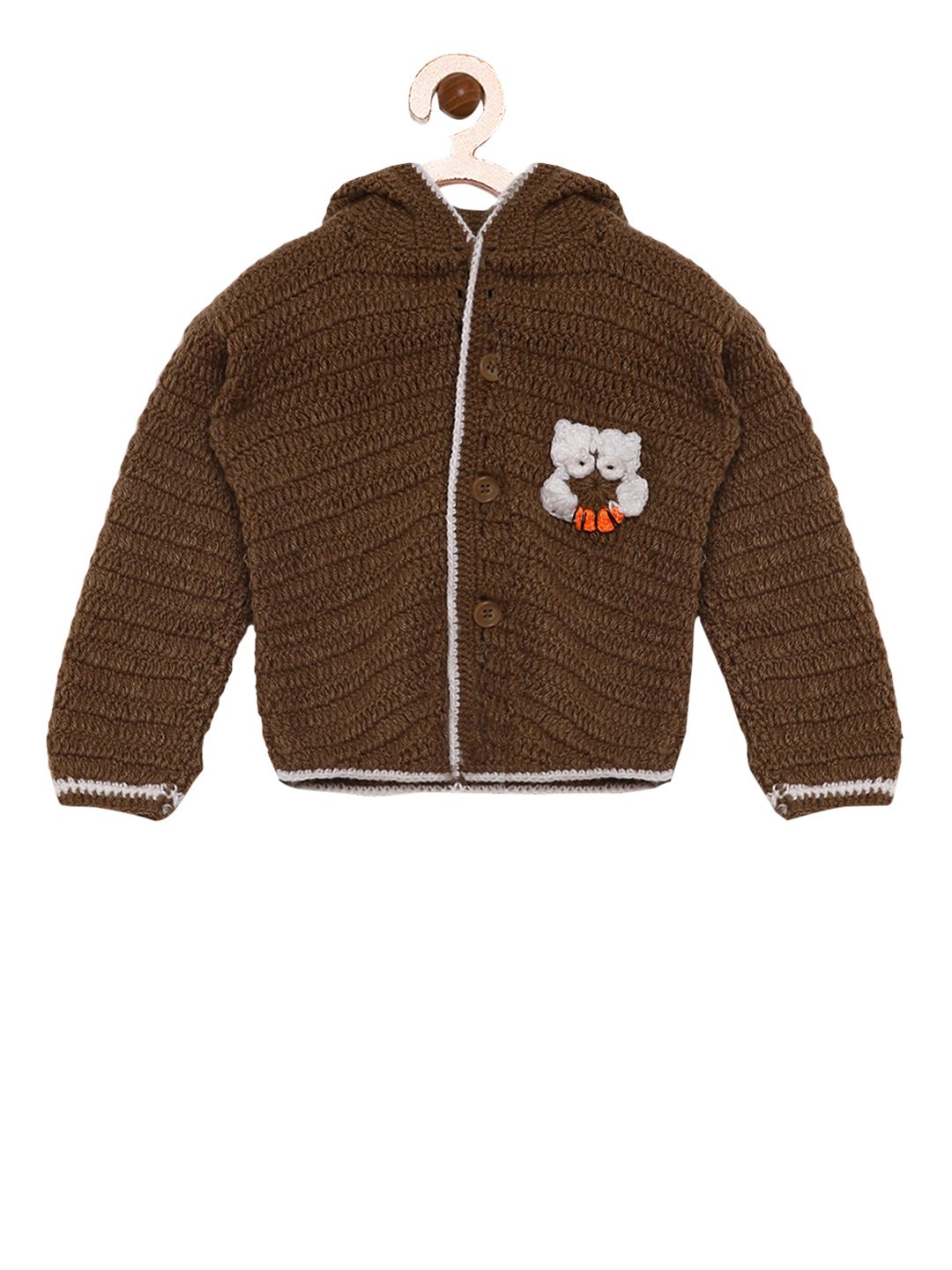 CHUTPUT Unisex Brown Self Design Cardigan-picture-53