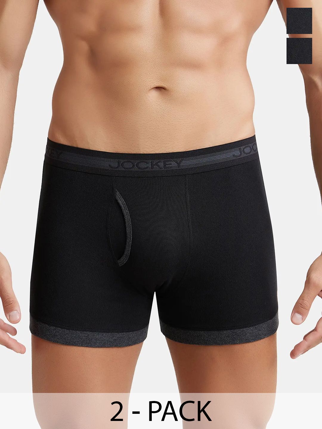 Jockey Men Pack of 2 Black Solid Trunks 1017-0205-picture-54