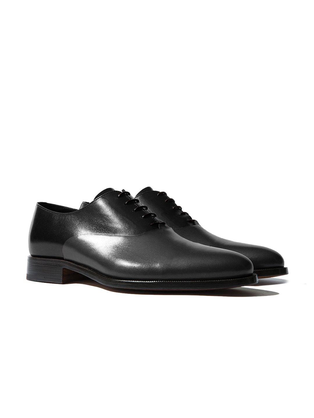 Rapawalk Black & Grey Handcrafted Standard Width Leather Oxfords-picture-35