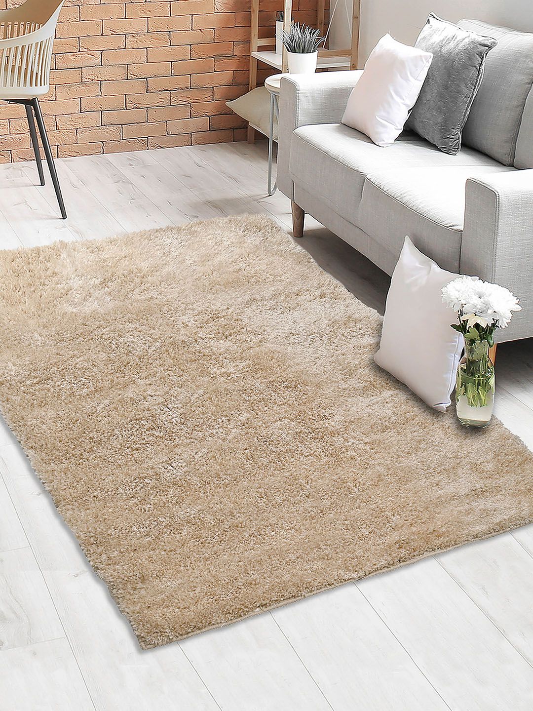 Saral Home Cream-Coloured Soft Smooth Feeling Heavy Duty Saggy Carpet-picture-35
