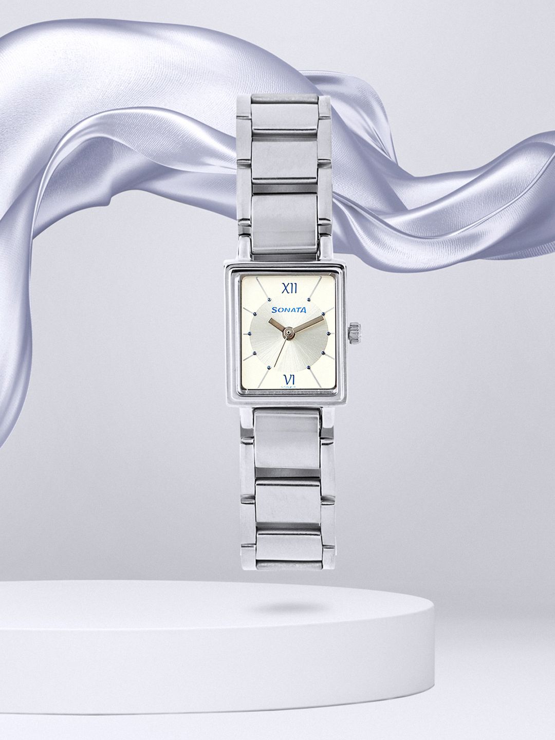 Sonata Women Silver-Toned & Off-White Dial Watch NF8080SM01-picture-14