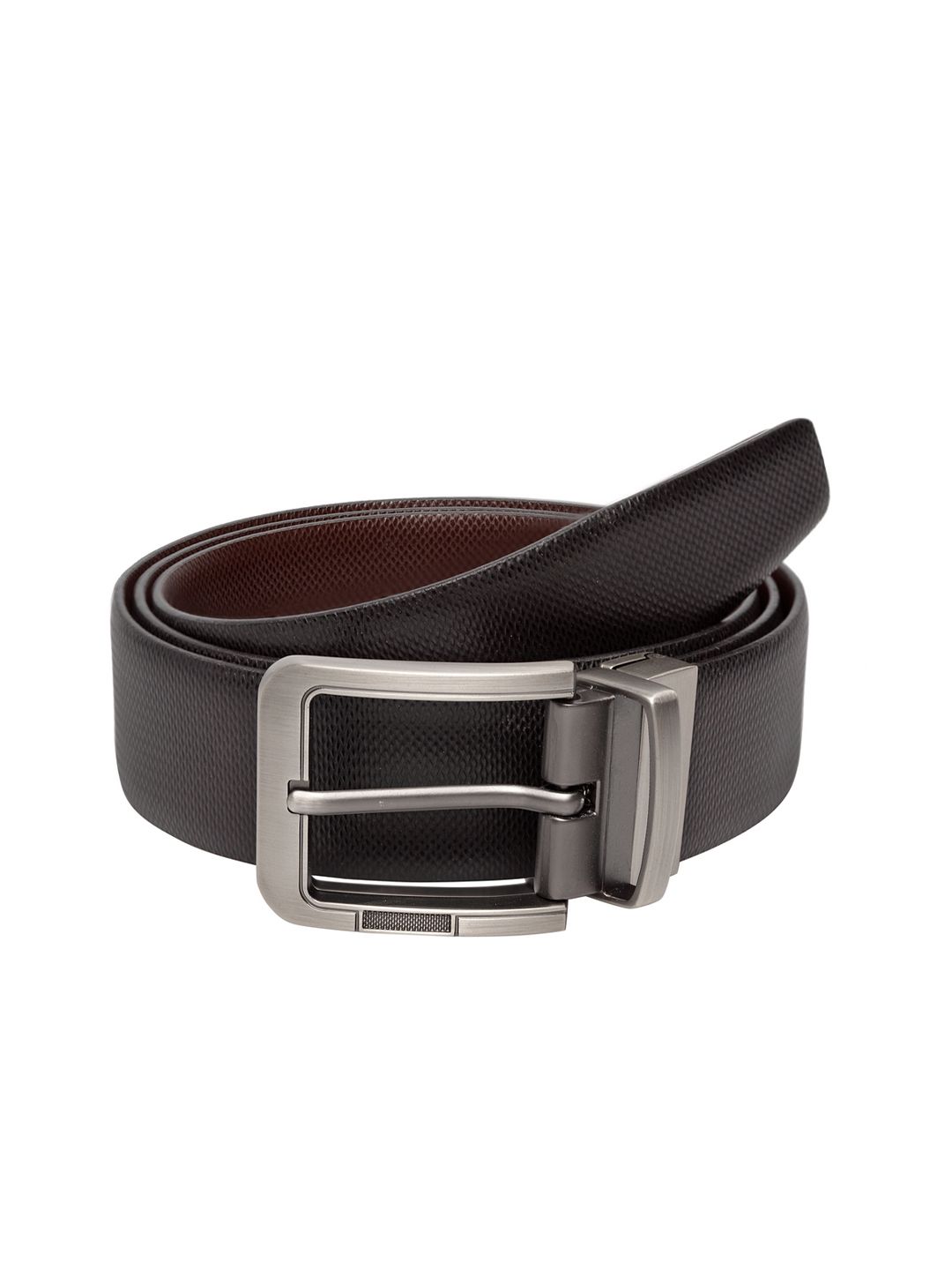 Teakwood Leathers Men Black & Brown Solid Reversible Leather Belt-picture-47
