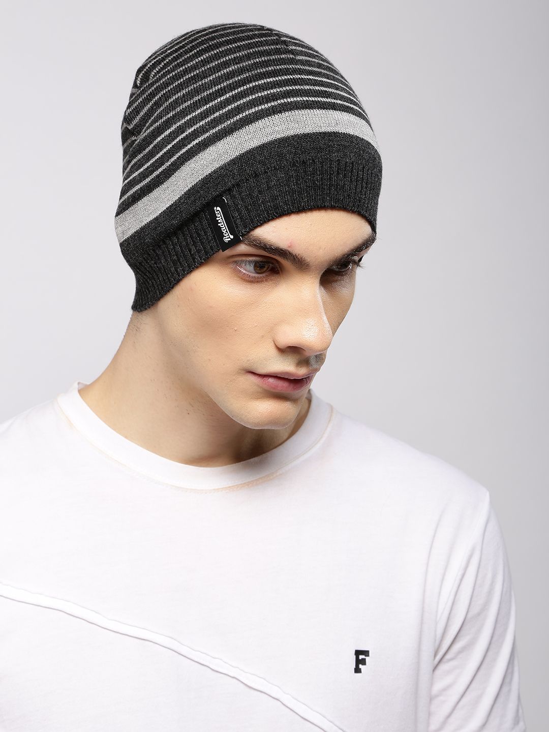 Roadster Unisex Black & Grey Solid Beanie-picture-19