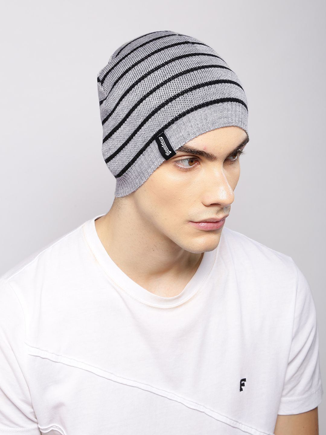 Roadster Unisex Grey Solid Beanie-image-48