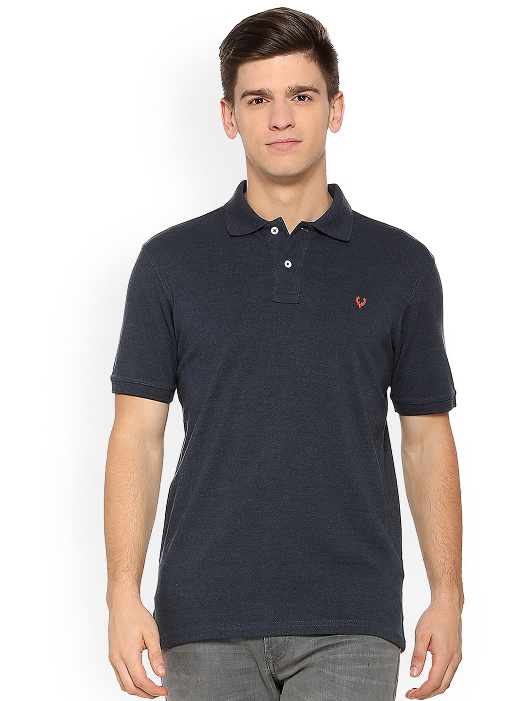 Allen Solly Men Blue Solid Polo Collar T-shirt-picture-36