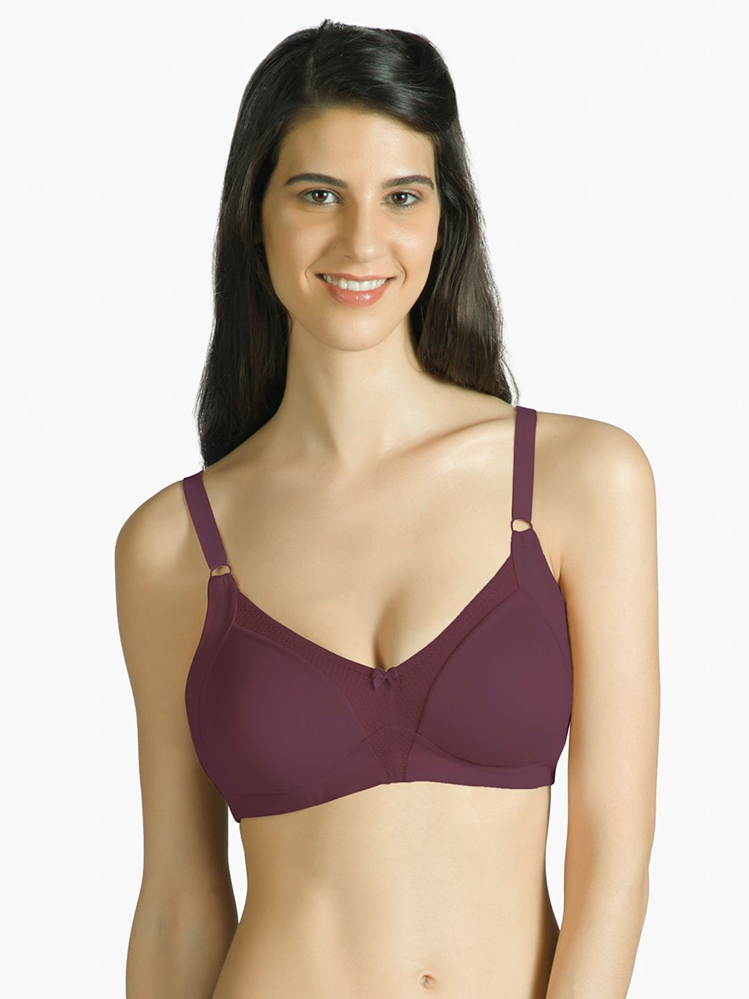 Amante Purple Solid Non-Padded Non-Wired Full Coverage Minimiser Bra - BRA10426-picture-56