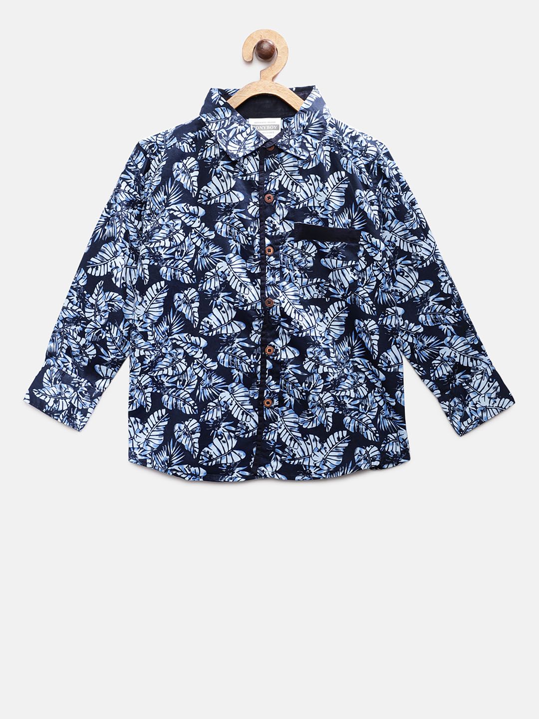 TONYBOY Boys Navy Blue Regular Fit Printed Casual Shirt-picture-17