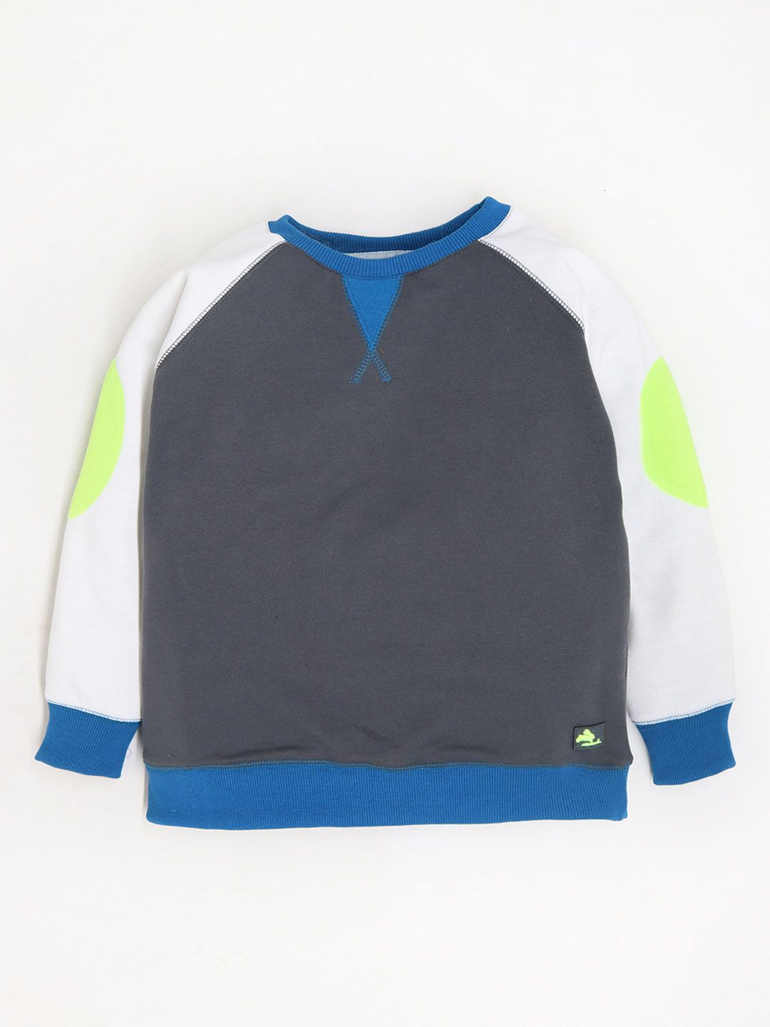 Cherry Crumble Kids Grey Colourblocked Sweatshirt-picture-40