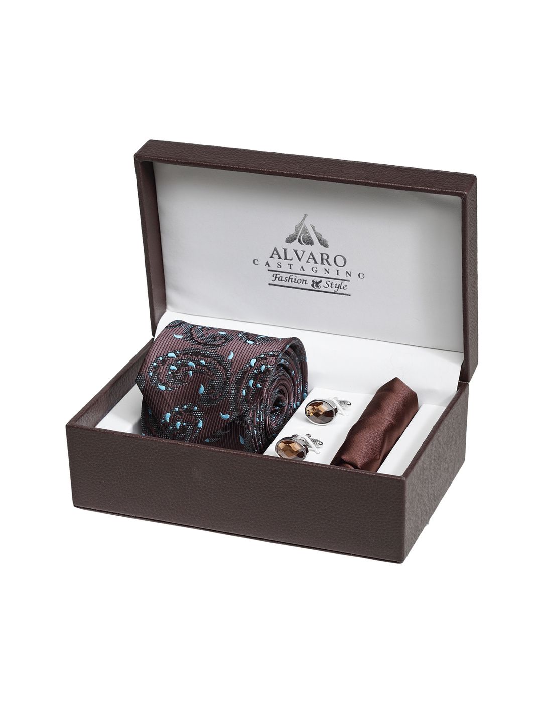 Alvaro Castagnino Men Brown Accessory Gift Set-picture-34