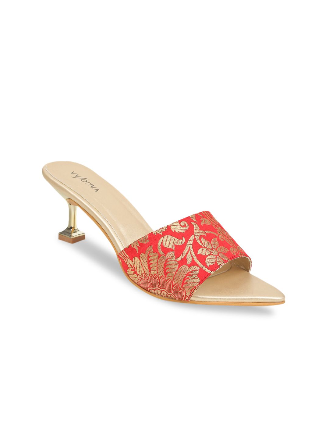 VALIOSAA Women Red Woven Design Sandals-picture-13
