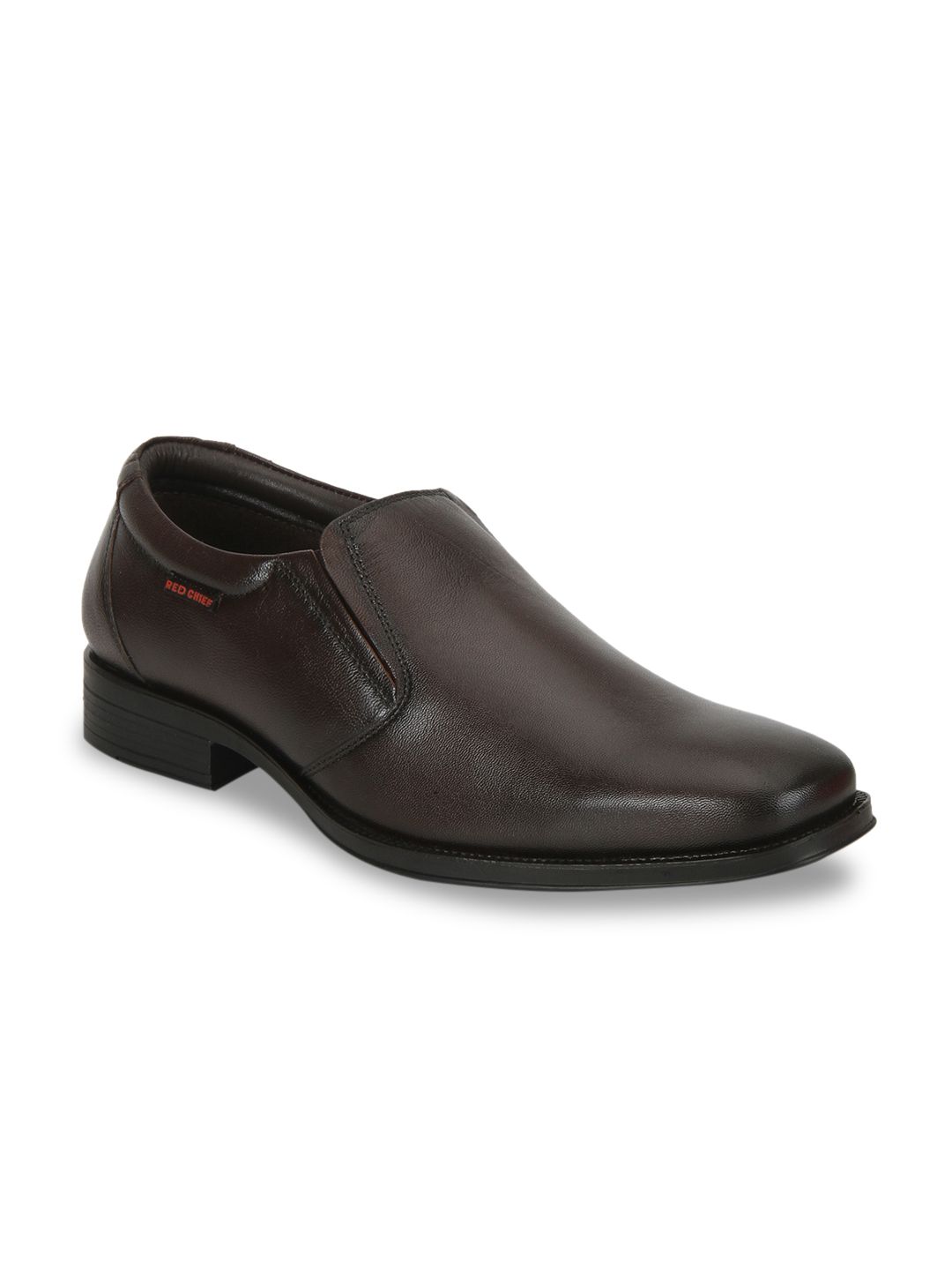 Red Chief Men Brown Solid Leather Formal Slip-On Shoes-picture-34