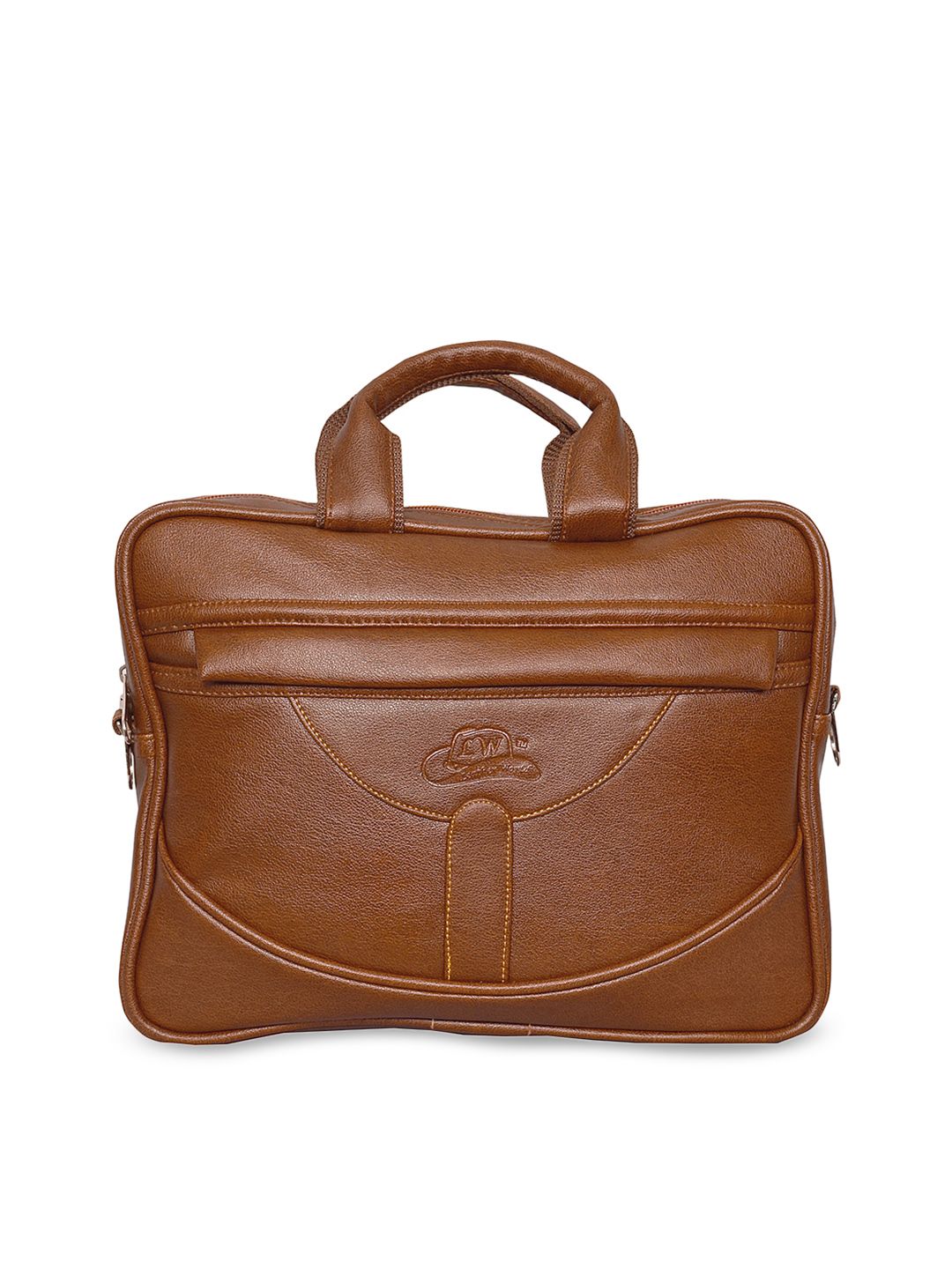 Leather World Unisex Tan Brown Solid Laptop Bag-picture-16