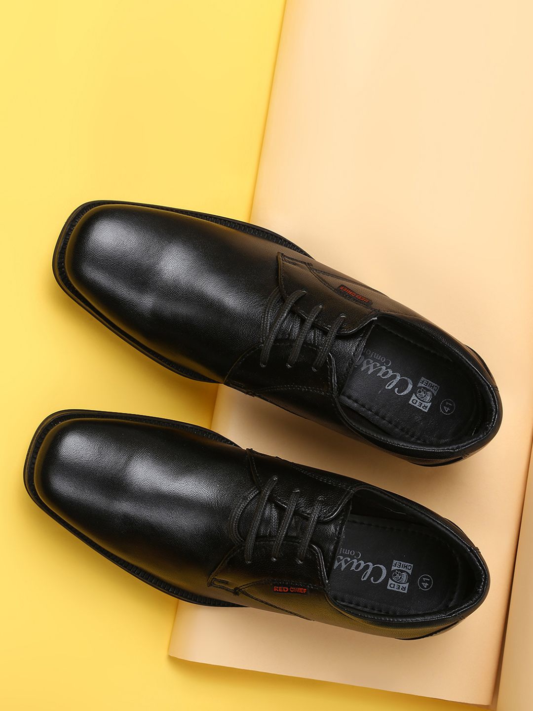 Red Chief Men Black Leather Derbys-picture-26
