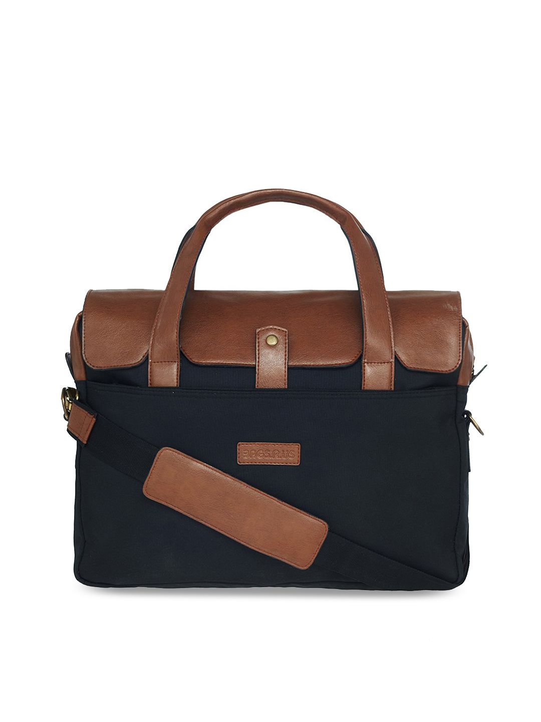 Bags.R.us Unisex Black & Brown Colourblocked Laptop Bag-picture-12