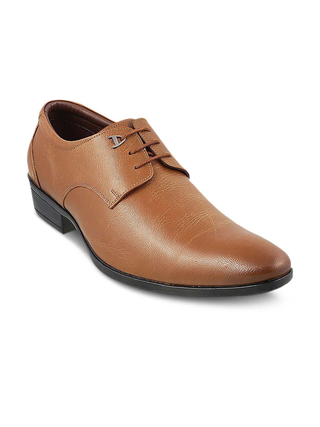 Mochi Men Tan Brown Formal Leather Derbys-image-10