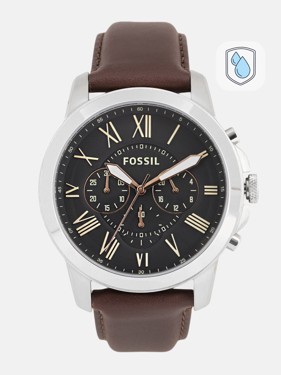 Fossil Men Black Leather Analogue Watch FS4813I_Factory_Service_Watches_2019