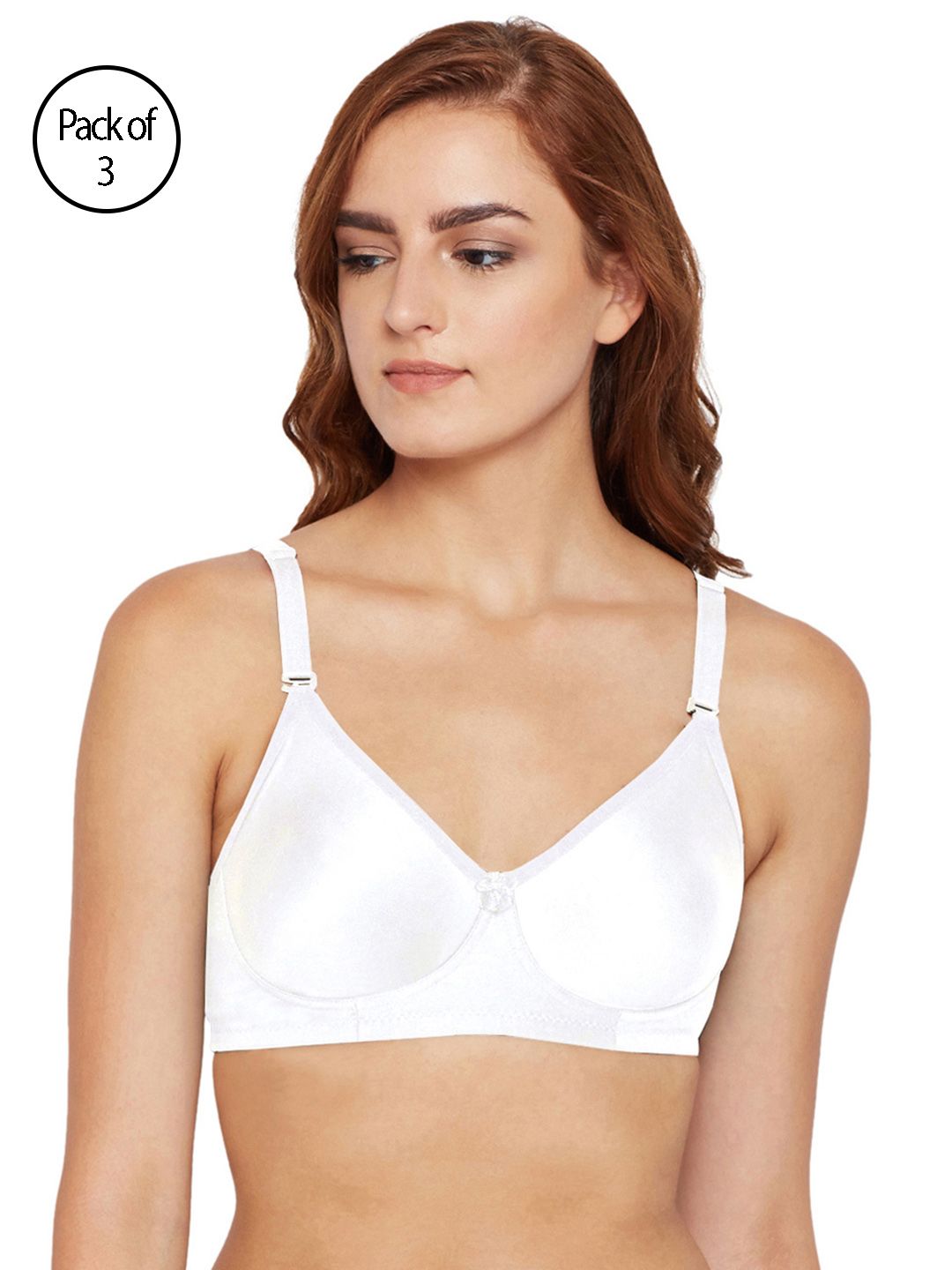 Bodycare Women Pack of 3 White Solid T-shirt Bra 6580W-picture-42