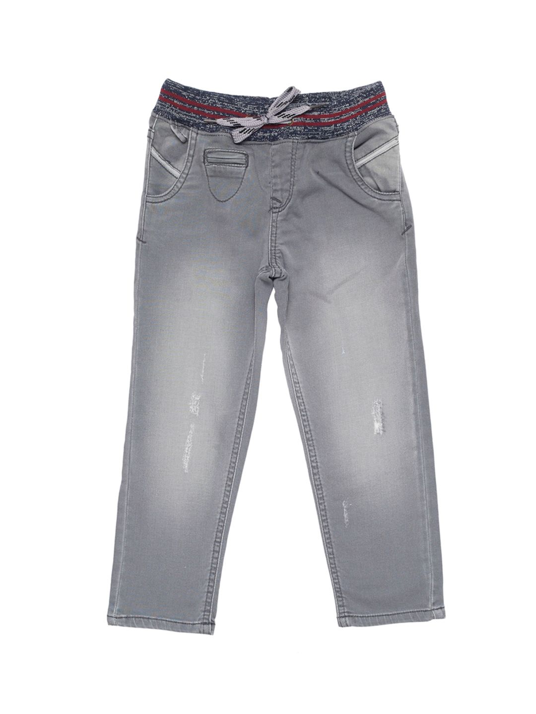 TALES & STORIES Boys Grey Regular Fit Faded Regular Trousers-picture-28