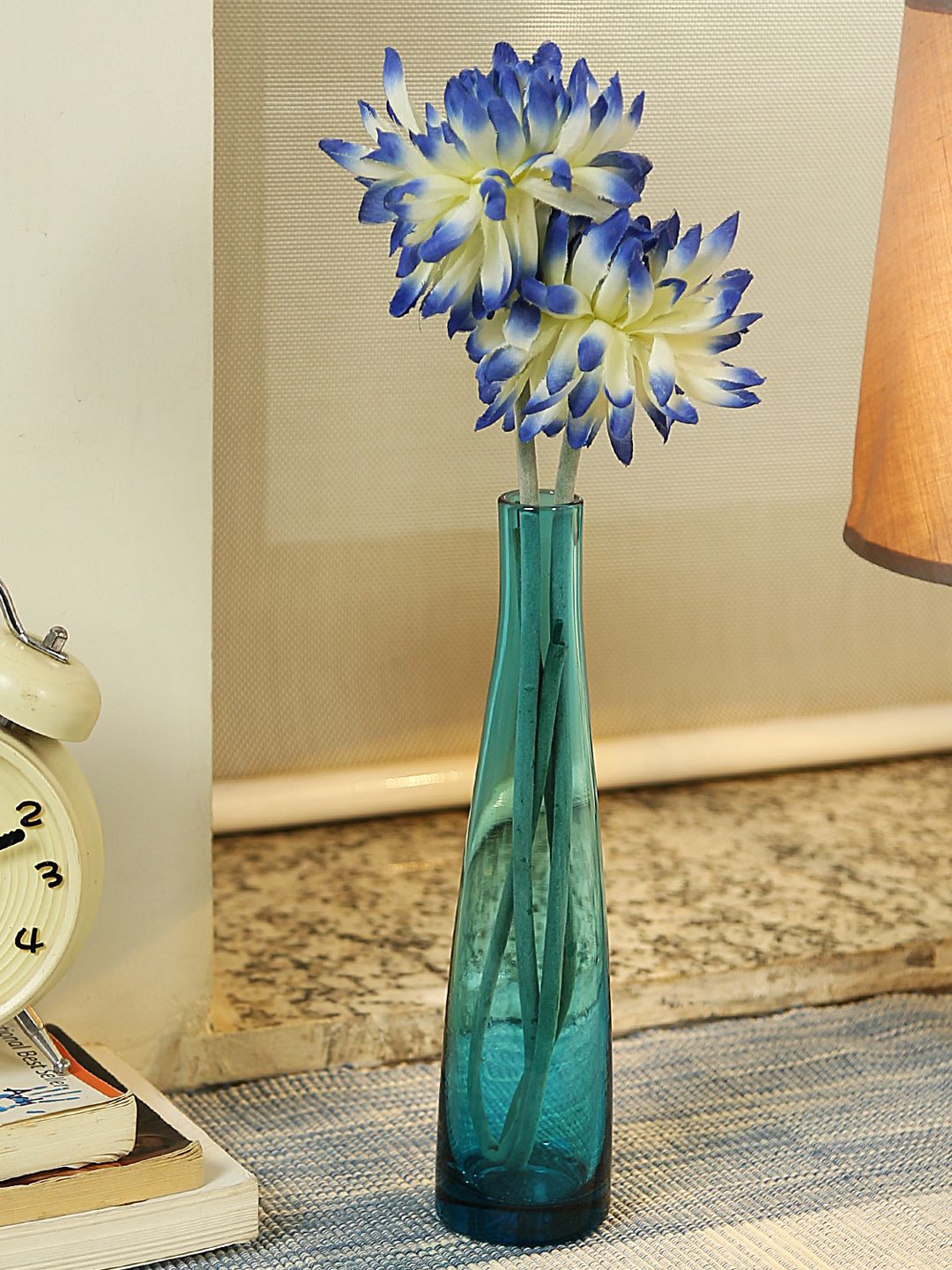 Aapno Rajasthan Blue Glass Flower Vase-picture-21