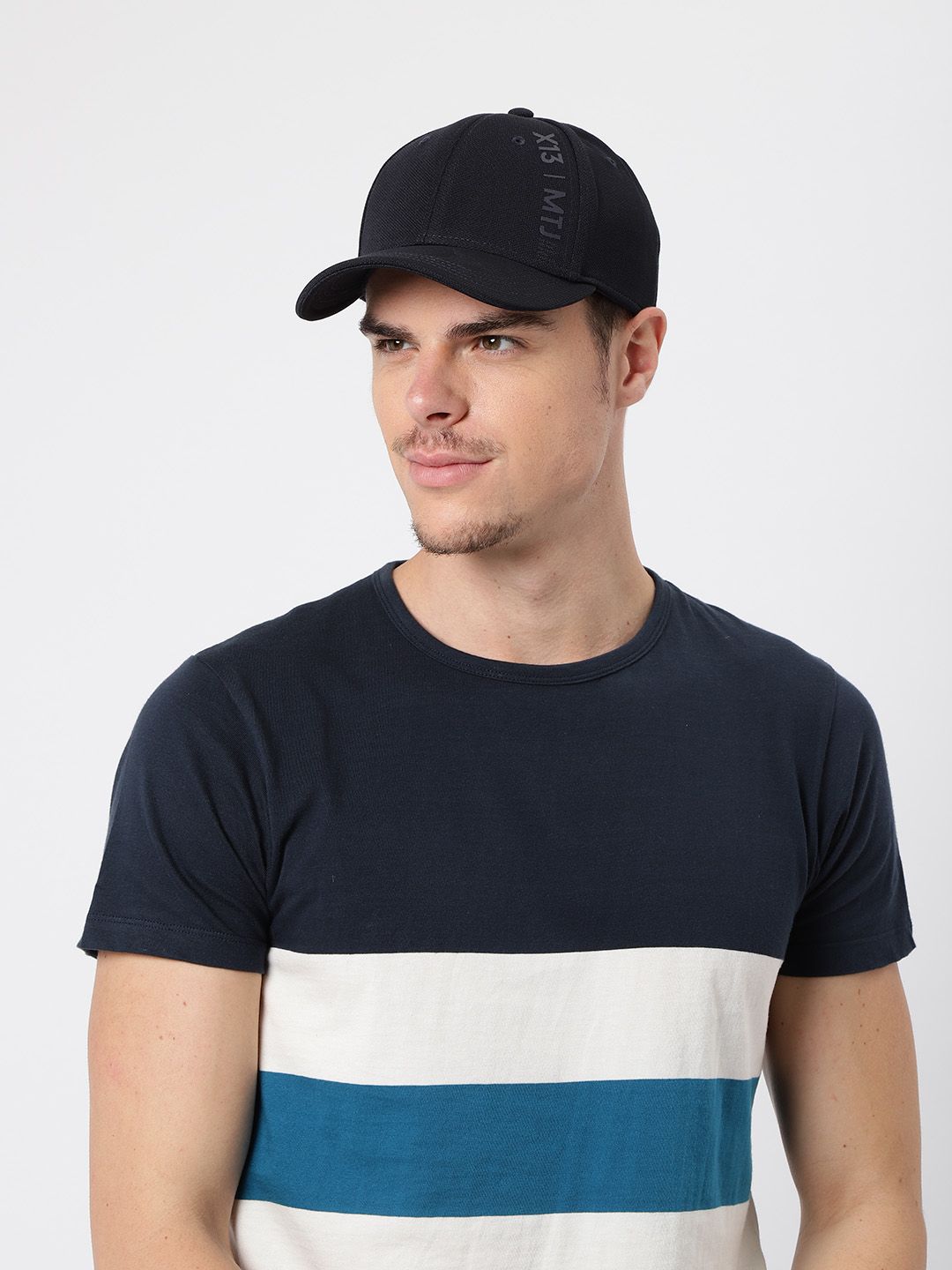 HRX by Hrithik Roshan Men Navy Blue Solid Training Dry Fit Sweatband Cap-image-43