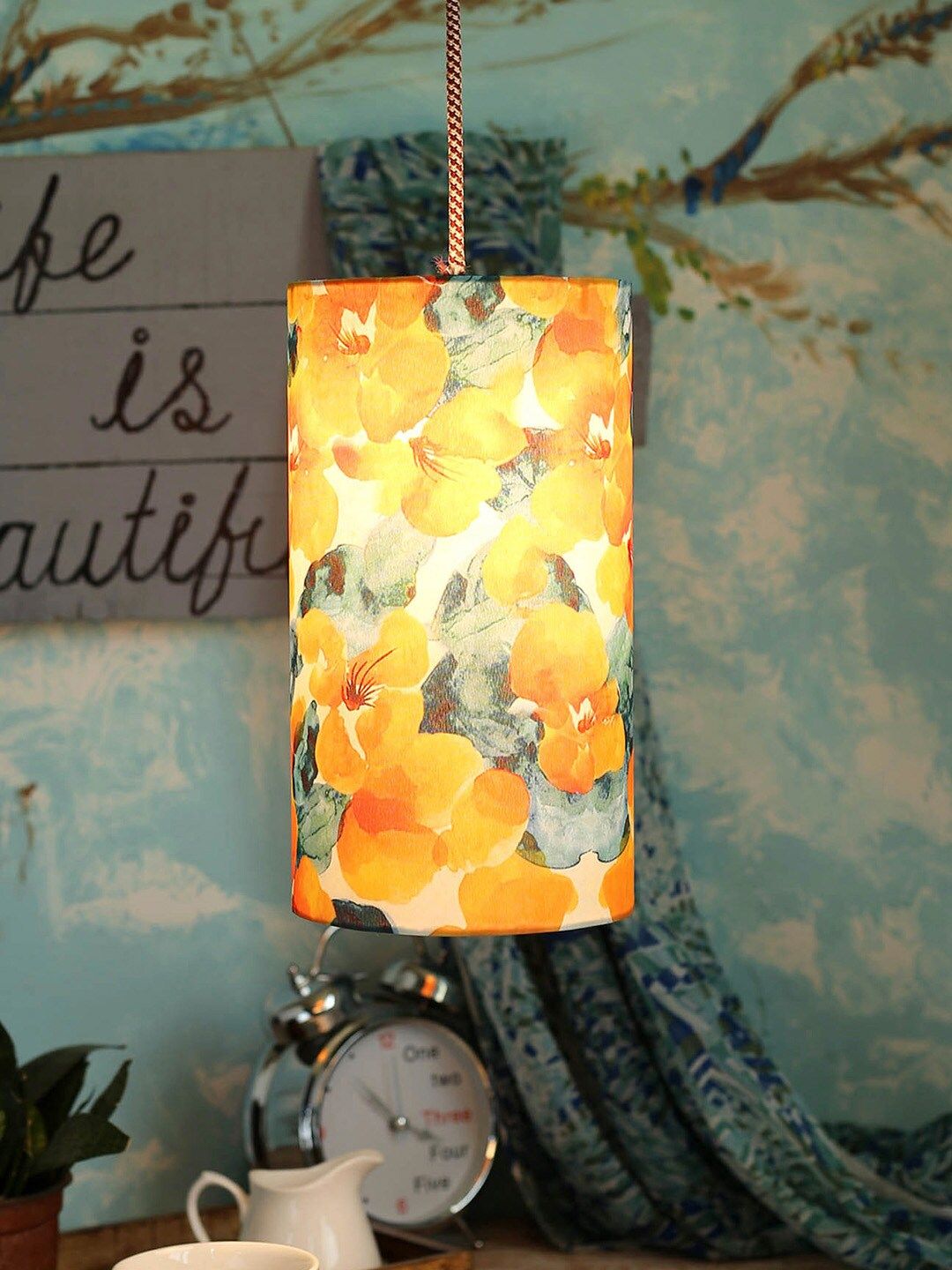 green girgit Orange Hanging Light-image-0
